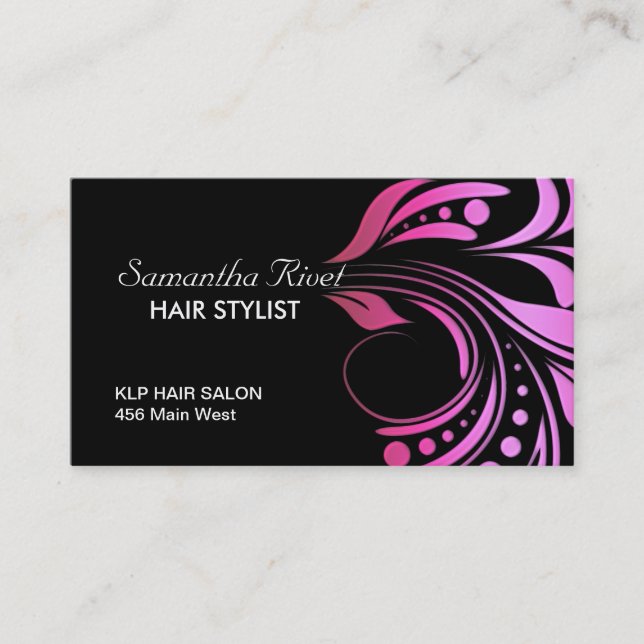 Trendy and Bold Hair Stylist Business Card (Front)