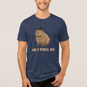 Trendy and funny Capybara meme design Tri-Blend Shirt