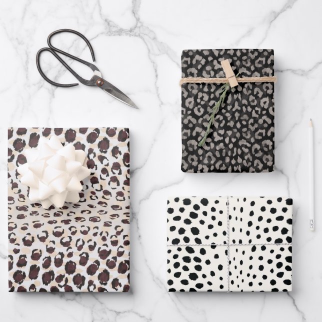 Trendy animal leopard print gift wrapping paper (Front)