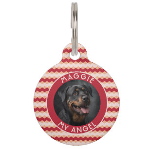 Trendy Animal Lover Gift Chevron Pattern Pet Tag