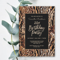 Trendy Animal Print 21st Birthday Party