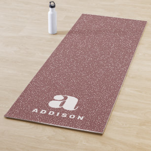 Trendy animal print mauve personalised yoga mat