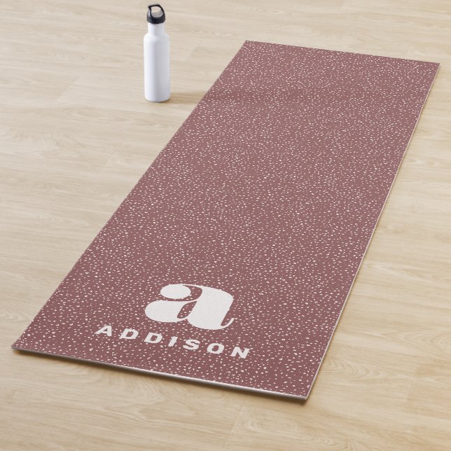 Trendy animal print mauve personalised yoga mat (In Situ)
