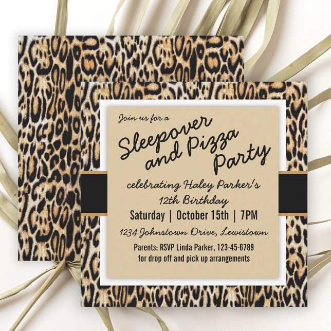 Trendy Animal Print Tween/Teen Birthday Party Invitation (Creator Uploaded)