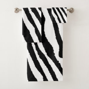 Trendy Animal Print Zebra Seamless Pattern Bath Towel Set