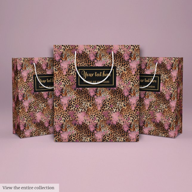 Trendy animal skin leopard watercolor gift bag (Trendy animal skin leopard watercolor gift bag)