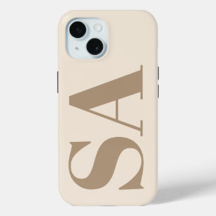 trendy Antique White with Monogram Case-Mate iPhone 15 Case
