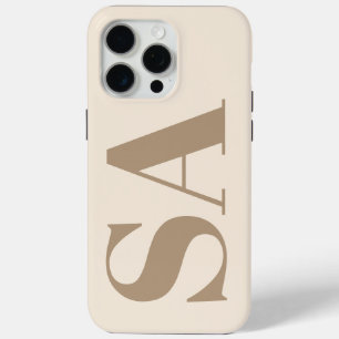 trendy Antique White with Monogram Case-Mate iPhone 15 Pro Max Case