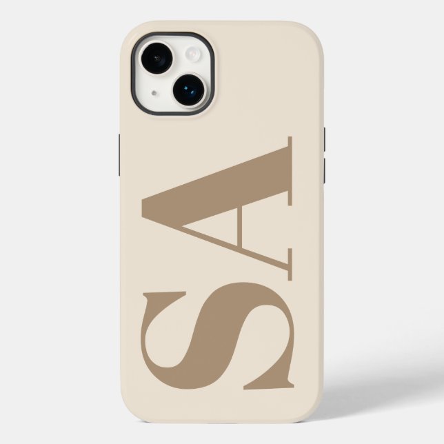 trendy Antique White with Monogram Case-Mate iPhone Case (Back)