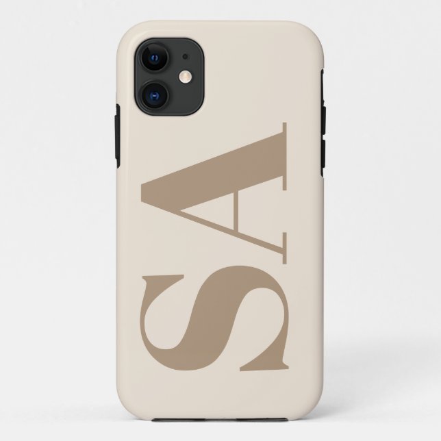 trendy Antique White with Monogram Case-Mate iPhone Case (Back)