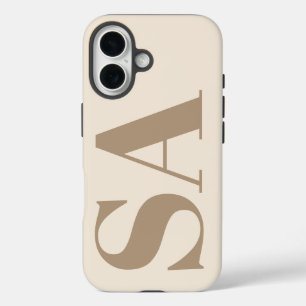trendy Antique White with Monogram Case-Mate iPhone 16 Case