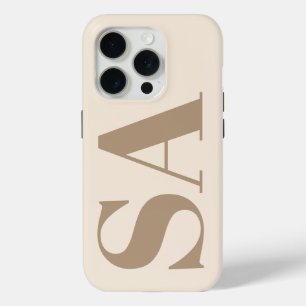 trendy Antique White with Monogram Case-Mate iPhone 15 Pro Case