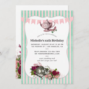 Trendy Any Event Alice In Wonderland Tea Party Invitation