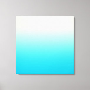 Trendy Aqua Teal to Vintage White Ombre Gradient Canvas Print