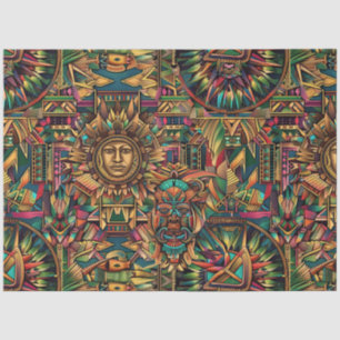 Trendy Aqua "Vibrant Historical Emblem" Tissue Pap Paper