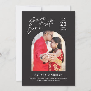Trendy Arch Editable Colour Save The Date Card