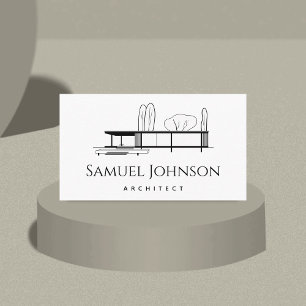 Trendy Architecture Minimalist & Clean Architect B Business Card