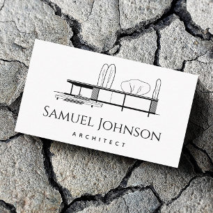 Trendy Architecture Minimalist & Clean Architect Business Card