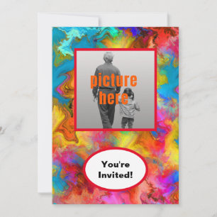 Trendy Art Colourful Rainbow Birthday Party Event Invitation