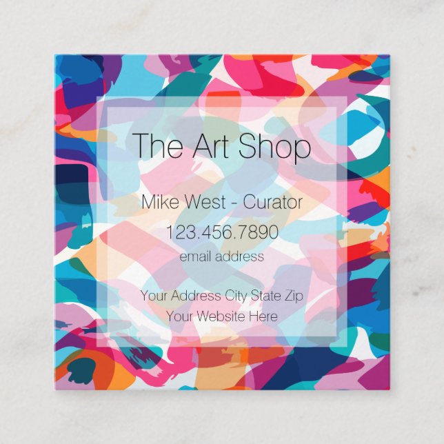 Trendy Art Gallery Business Cards (Front)