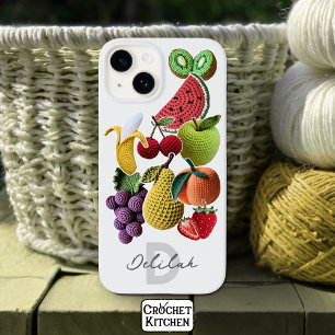 Trendy Artistic Rainbow Crochet Fruit Collage Case-Mate iPhone 14 Case