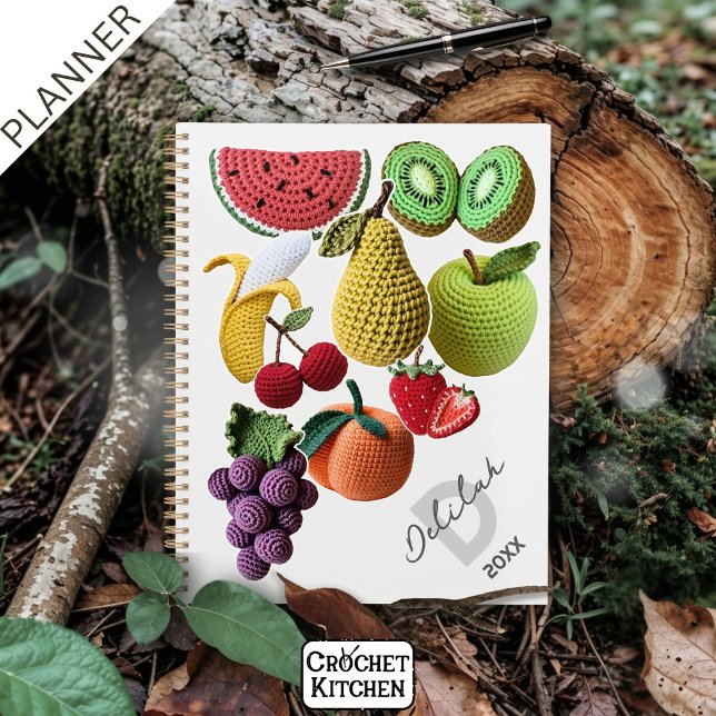 Trendy Artistic Rainbow Crochet Fruit Collage Planner (Creator Uploaded)