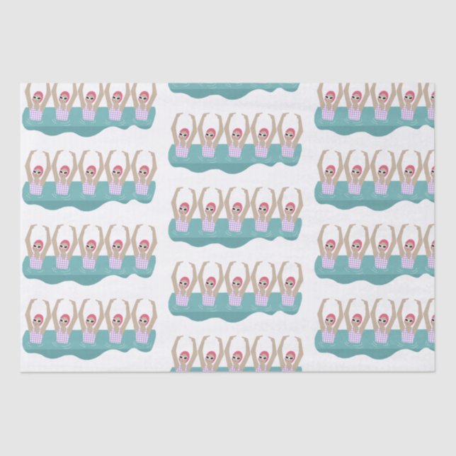 Trendy Artistic Swimmers | Artistic Swimming Gift  Tissue Paper (Front)