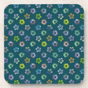 Trendy Artistic Watercolor Floral Pattern Coaster