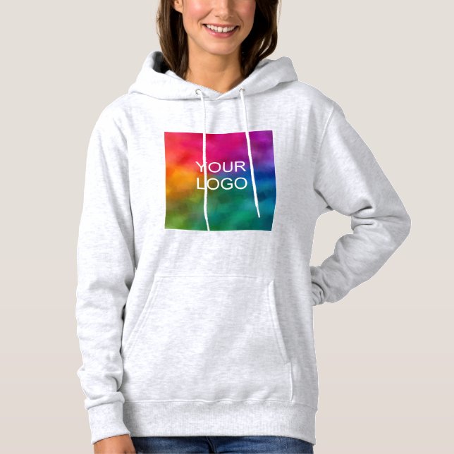 Trendy Ash Colour Template Upload Business Logo Hoodie (Front)