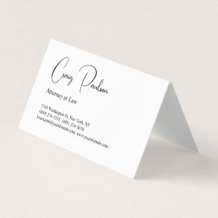 Trendy Attorney at Law Unique Special Business Card