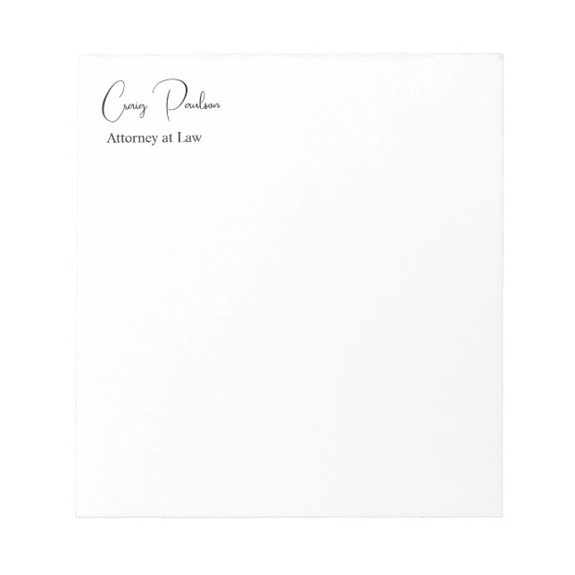 Trendy Attorney at Law Unique Special Notepad (Front)