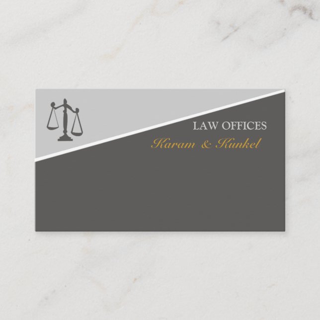 Trendy Attorney  Law and Justice Scales of Justice Business Card (Front)