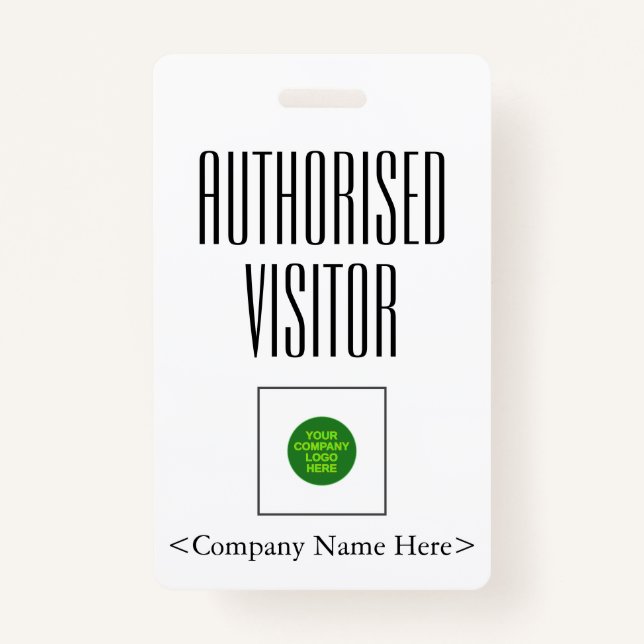 Trendy "Authorised Visitor" Badge ID Badge (Front)