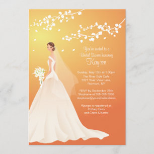 Trendy Autumn Gold Bride Bridal Shower Invite