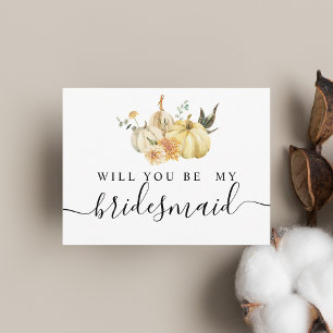 Trendy Autumn Watercolor Pumpkin & Flowers Invitation Postcard