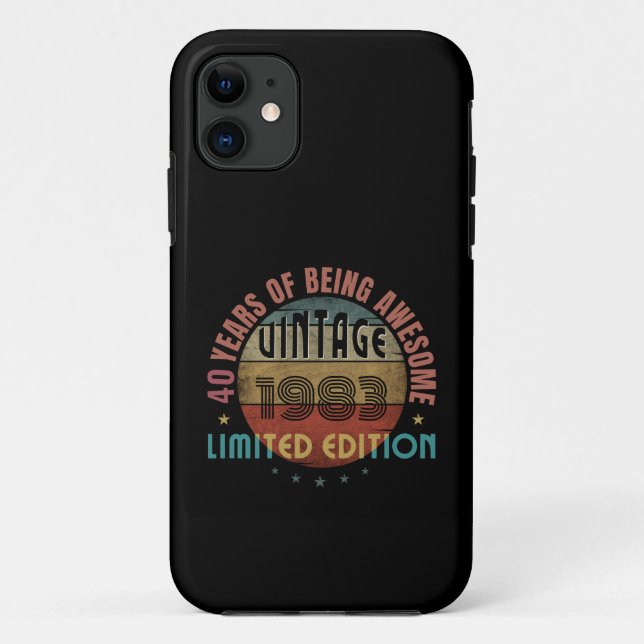 TRENDY AWESOME YEAR OF BIRTH BIRTHDAY GIFT Case-Mate iPhone CASE (Back)
