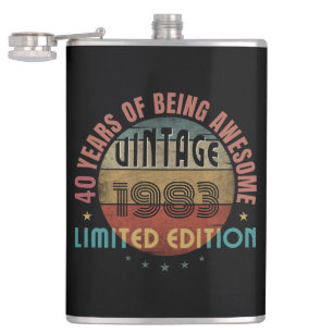 TRENDY AWESOME YEAR OF BIRTH BIRTHDAY GIFT HIP FLASK
