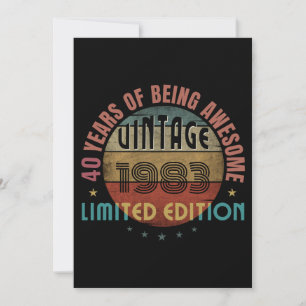 TRENDY AWESOME YEAR OF BIRTH BIRTHDAY GIFT INVITATION