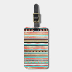 Trendy aztec luggage tag