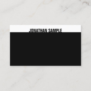 Trendy B&W Modern Elegant Black White Template Business Card