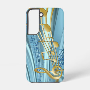 Trendy Baby Blue Musical Notes Samsung Galaxy Case