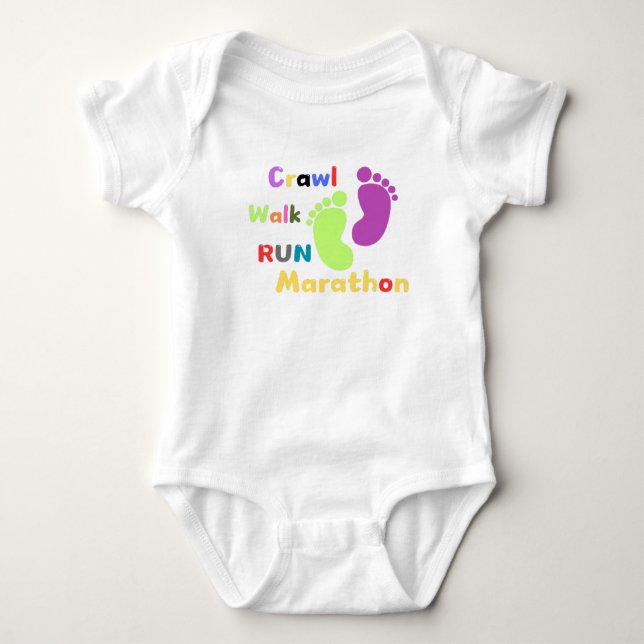 Trendy baby bodysuits with marathon inspiration (Front)