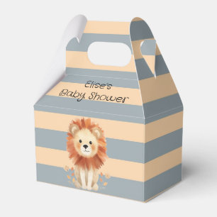 Trendy Baby Lion Stripes Boy Baby Shower Favour Box