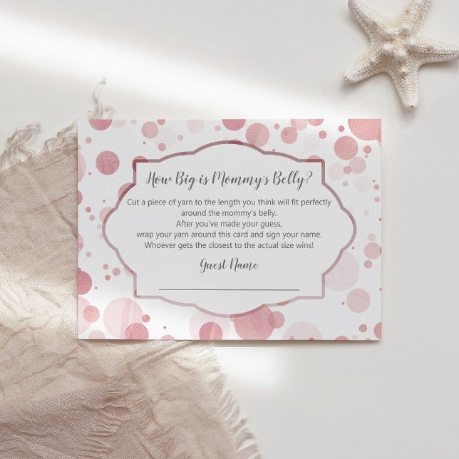 Trendy Baby Shower Game How Big is Mummy's Belly Enclosure Card (Creator Uploaded)