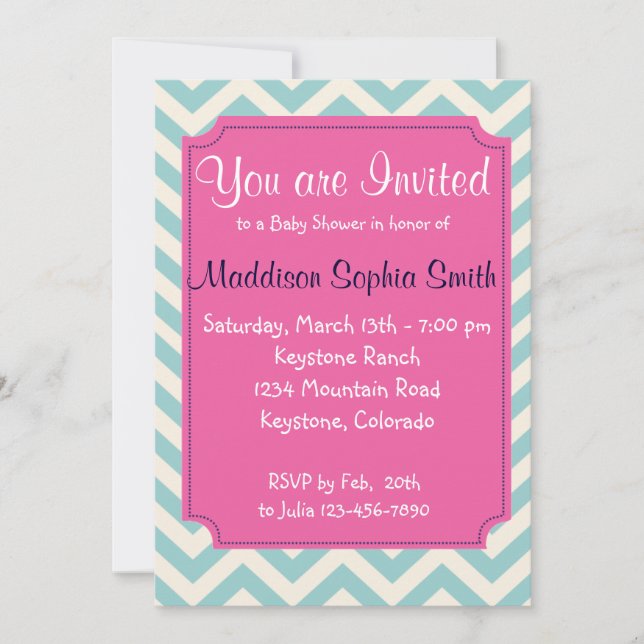 Trendy Baby Shower Invitations (Front)