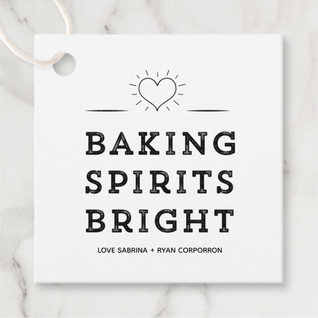 Trendy Baking Spirits Bright Cookie Exchange Tag (Front)