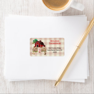 Trendy Barnyard Farm Animals Baby Shower Address Label