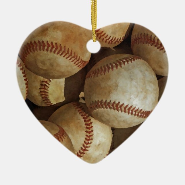 Trendy Baseball Artwork Ceramic Tree Decoration (Front)