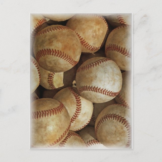 Trendy Baseball Artwork Postcard (Front)