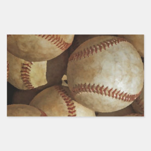 Trendy Baseball Artwork Rectangular Sticker